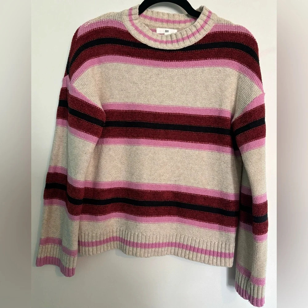 BP. Nordstrom Everyday Striped Chenille Sweater‎ Crewneck Womens Size XS